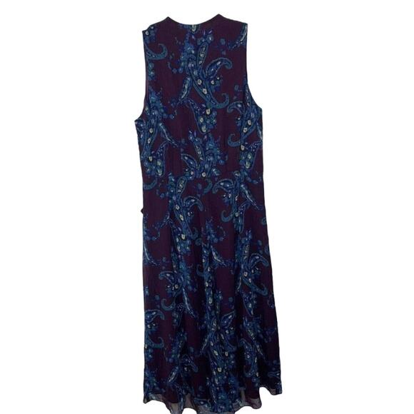 Cabi‎ Treasure Purple Blue Floral Paisley Sleeveless Dress Pockets Size 8 #3461 - Picture 4 of 7
